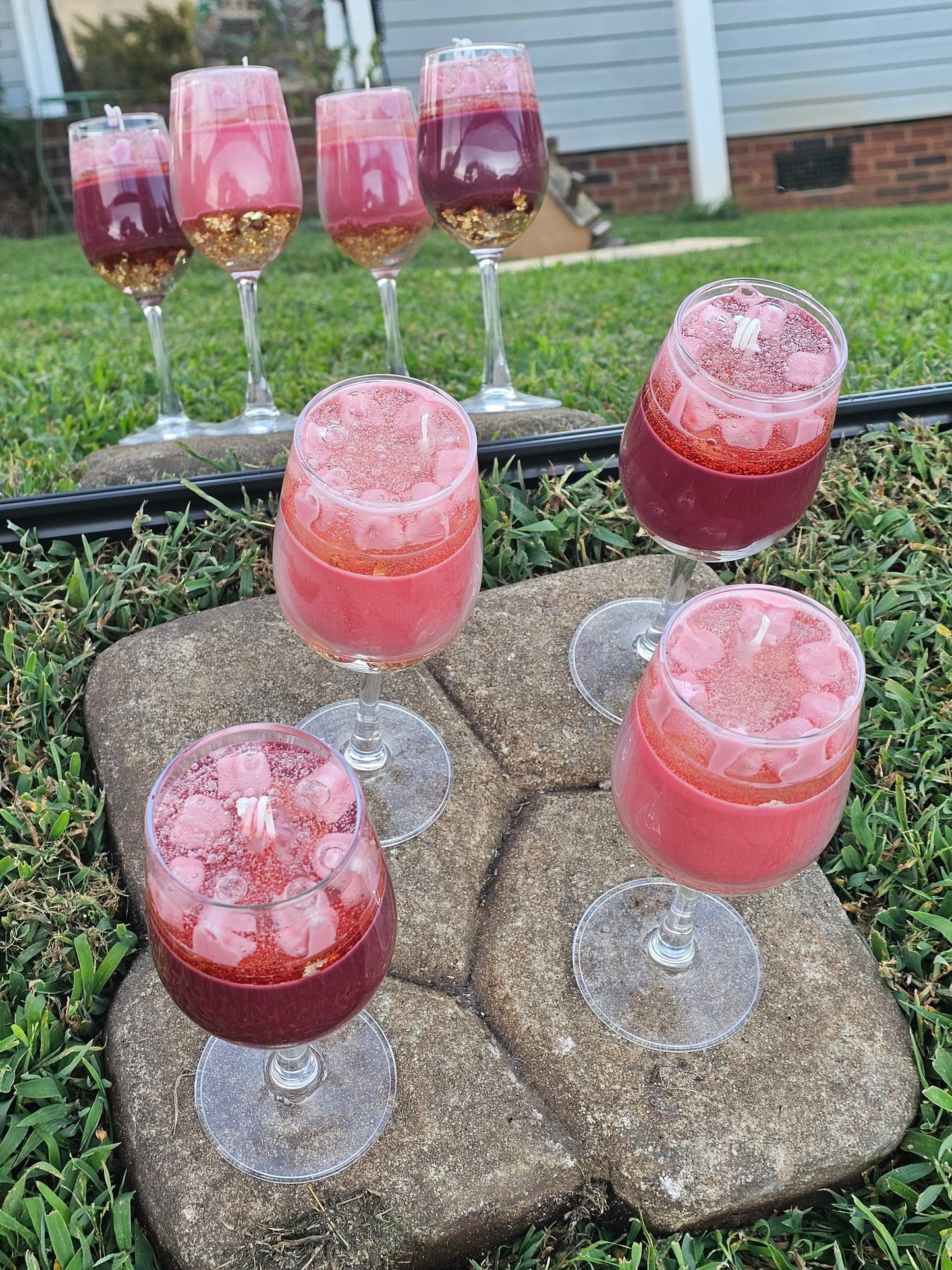 Romantic wine candles