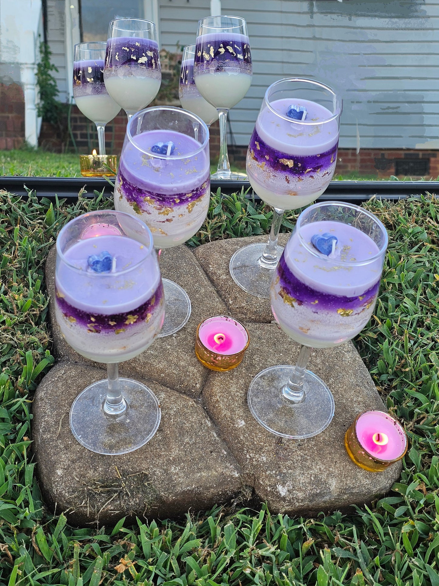 Romantic wine candles