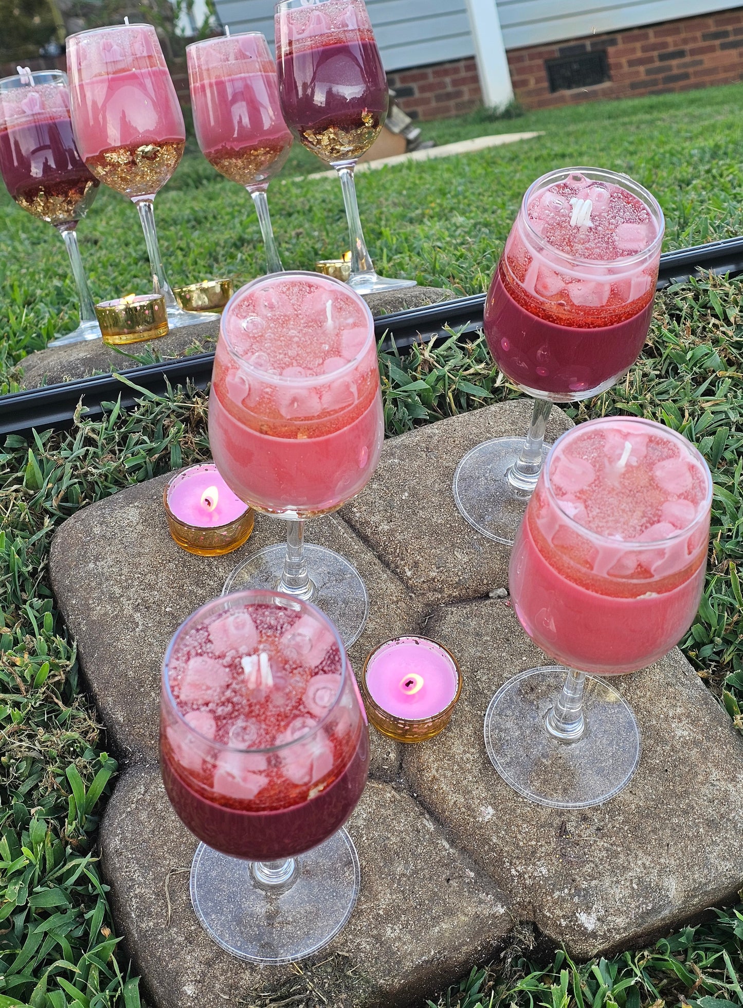 Romantic wine candles