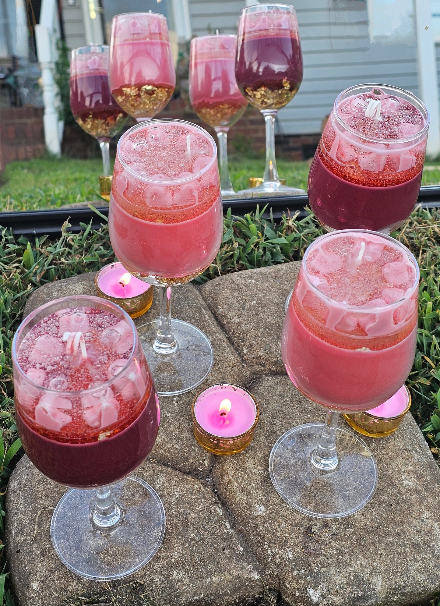 Romantic wine candles